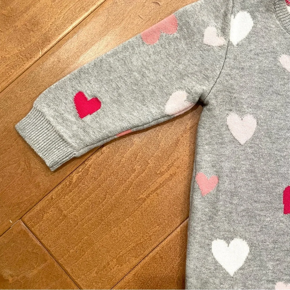 Baby Gap Knit Sweater Set One-Piece 12-18 months Grey Pink White Red Hearts